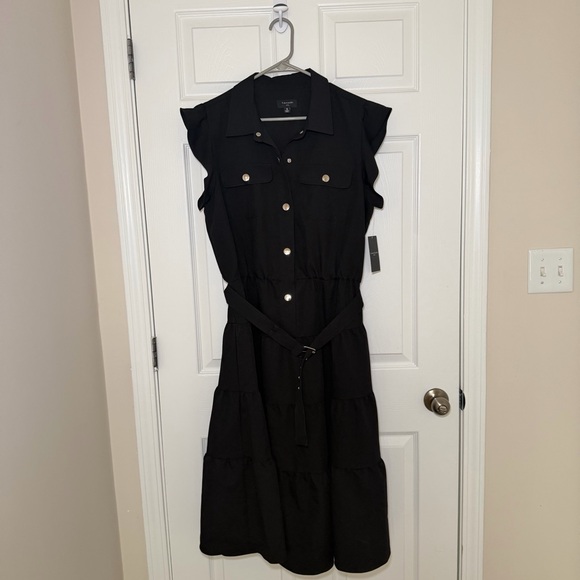 Tahari ASL Dresses & Skirts - Tahari ASL Black Ruffle Sleeve Midi Dress